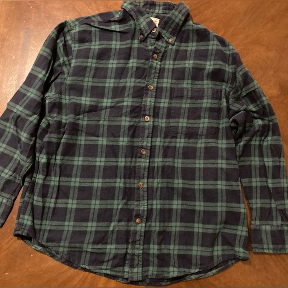 Men’s Size Large Haggar Clothing Button Down Plaid Flannel Shirt - Picture 7 of 16